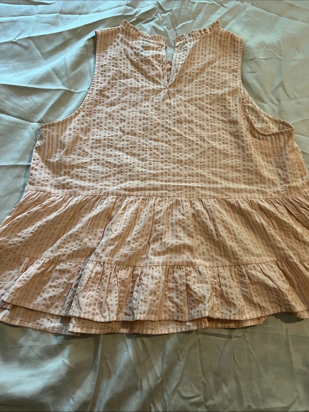 Universal Thread Peach Waffle Ruffle Hem Sleeveless Tunic